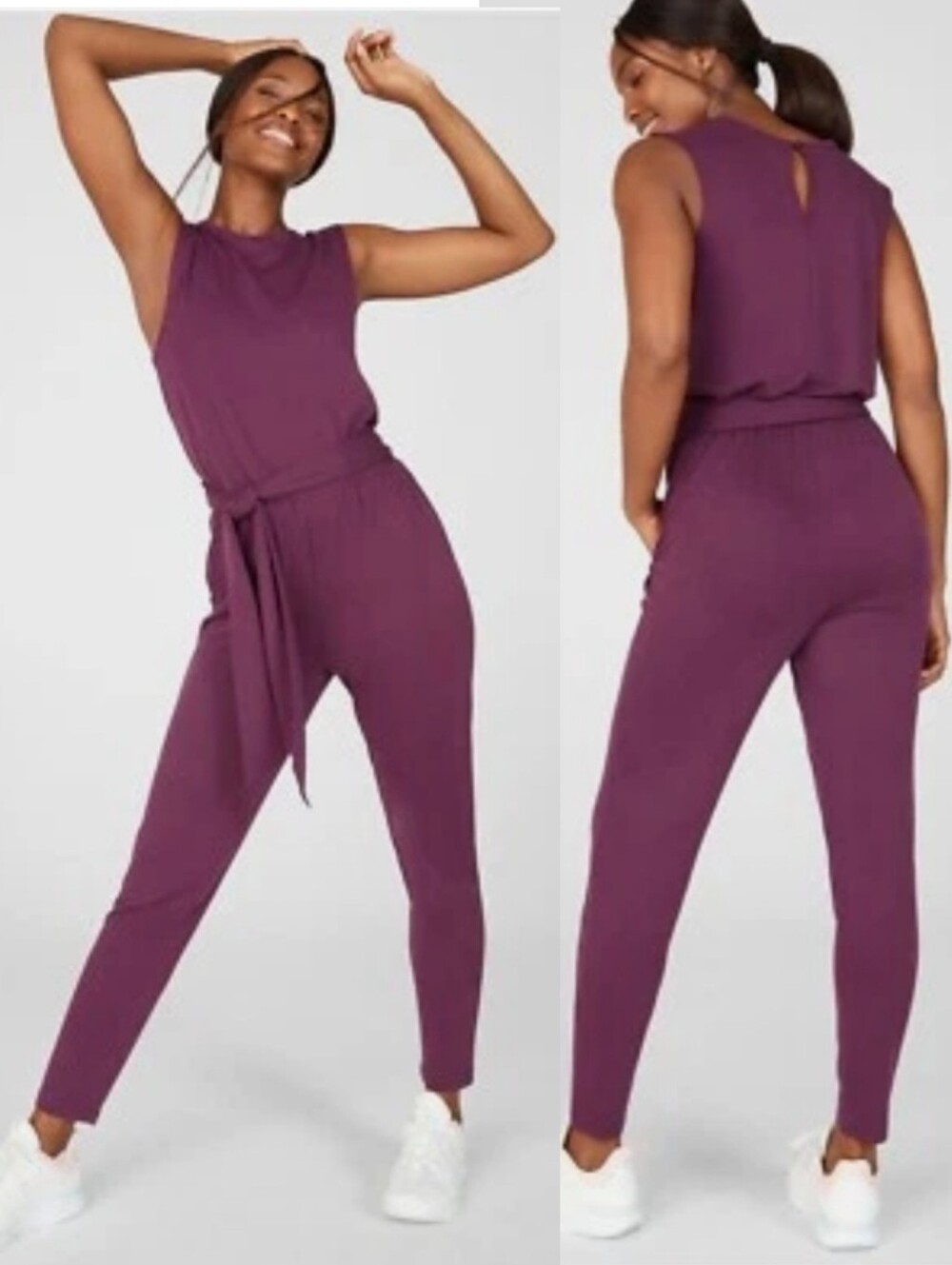 Fabletics Sleeveless Tie Belt Carli Jumpsuit